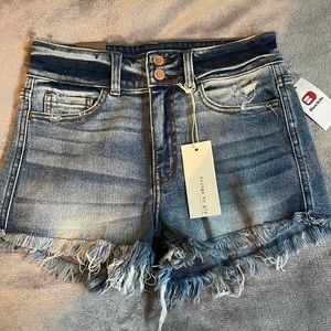 Buckle High Rise Jean Shorts